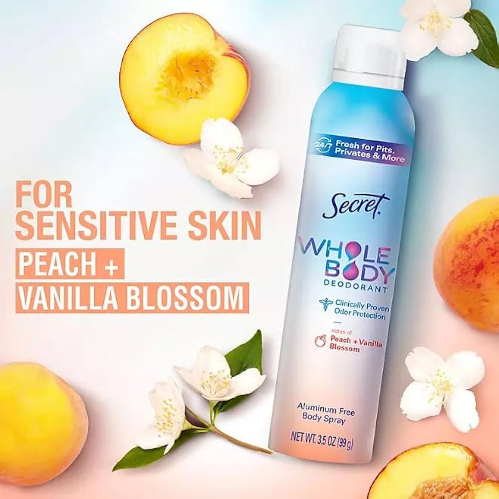 Secret Whole Body Deodorant – Peach + Vanilla Blossom (Pack 2-en-1)
