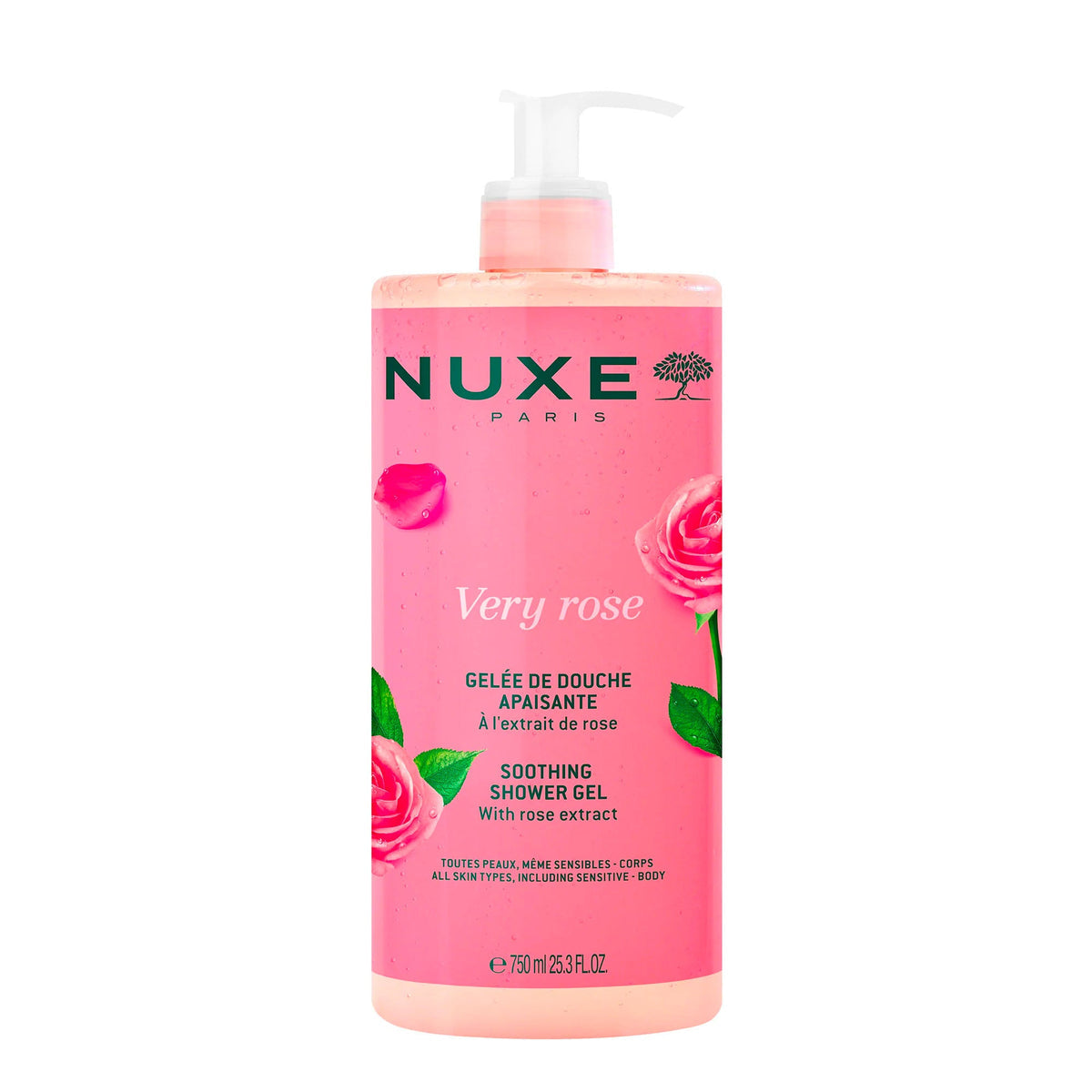 Nuxe Very Rose – Gelée de Douche Apaisante à l'Extrait de Rose - 750ml