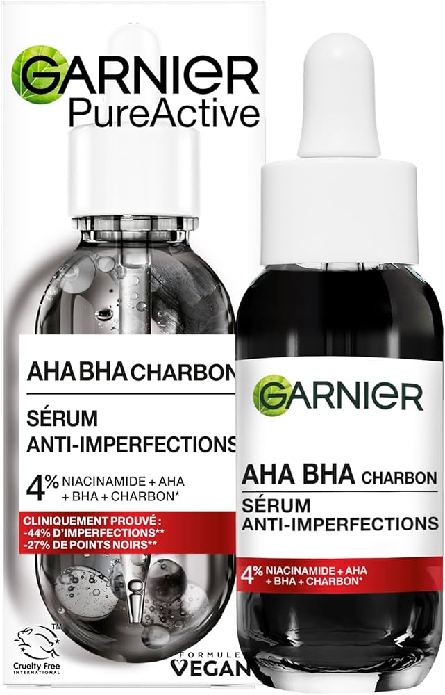 Garnier PureActive AHA BHA Charbon – Sérum Anti-Imperfections