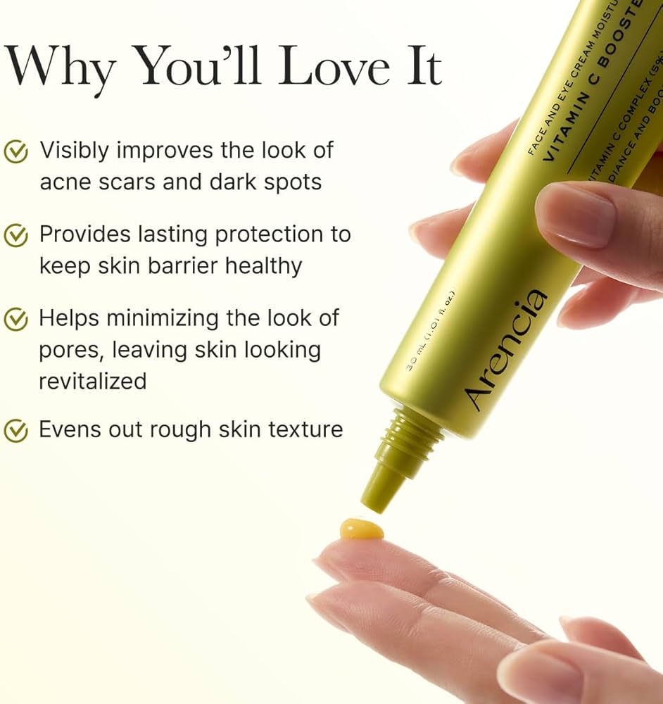 Arencia Vitamin C Booster Shot – Crème Hydratante Visage & Contour des Yeux