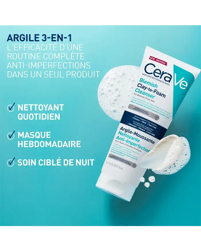 CeraVe Argile-Moussante Nettoyante Anti-Imperfections – Blemish Clay-to-Foam Cleanser