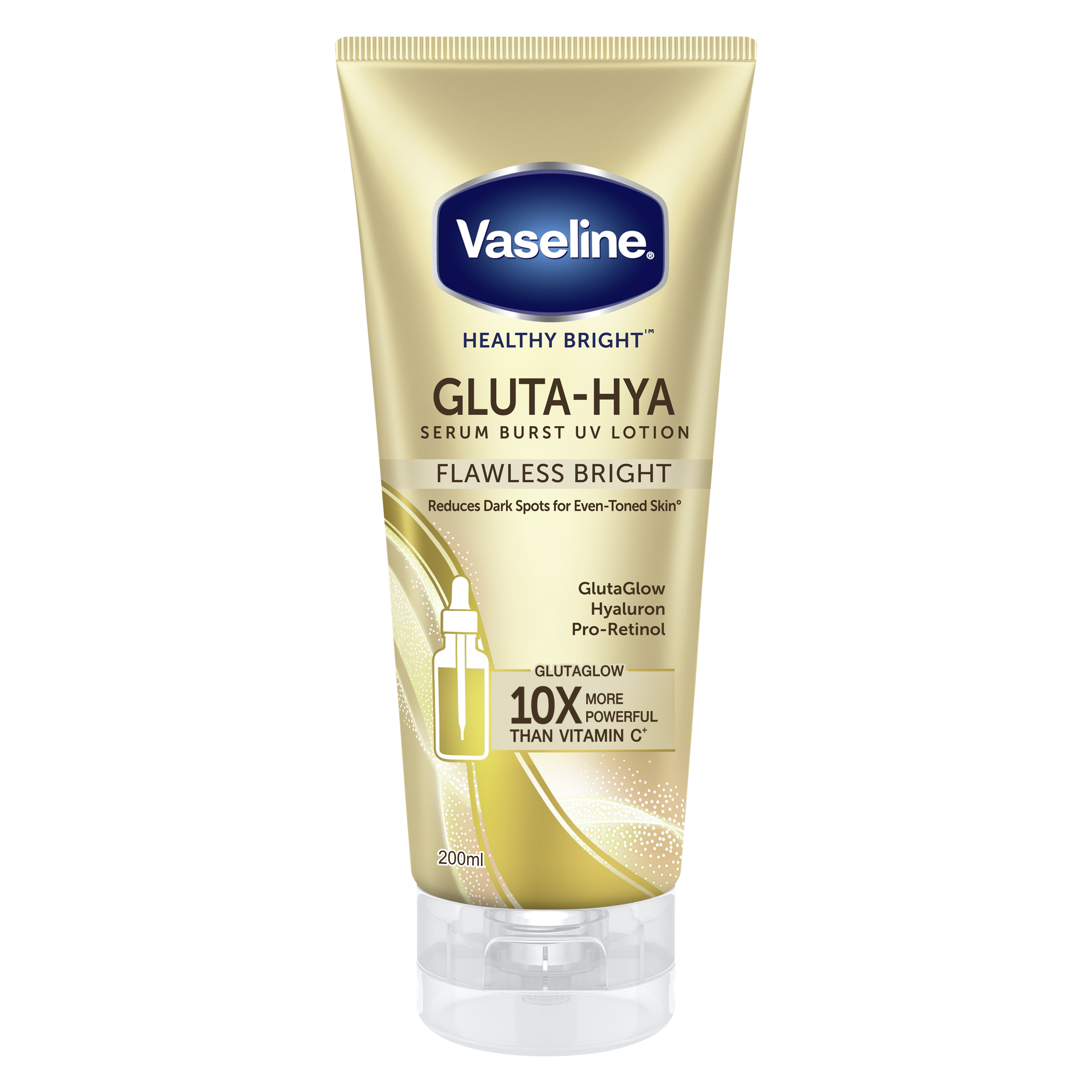 Vaseline Healthy Bright Gluta-Hya Serum Burst UV Lotion Flawless Bright 330ml